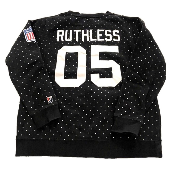 Undefeated "Ruthless" Women's Crew Neck Sweatshirt; Black w/ Polka Dots; Size S - Picture 8 of 8